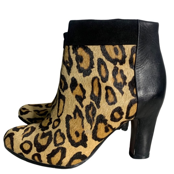Sam Edelman Salina Leopard Animal Print Side Zip Ankle Boots Booties Size 6.5M - Picture 1 of 10